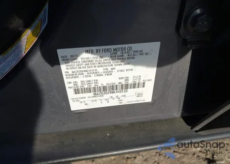 2021 Ford Ecosport Se из США, поврежденный, VIN MAJ3S2GE9MC443133